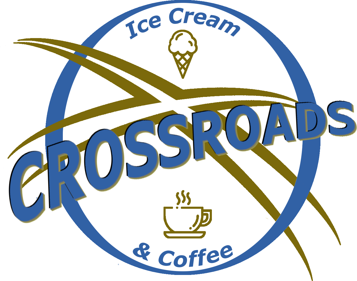 Crossroads Ice Cream & Coffee Logo